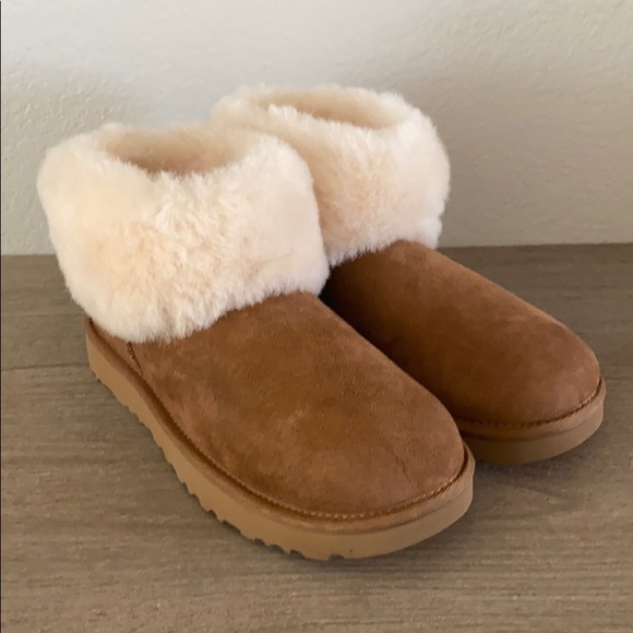 UGG Shoes - Classic Mini Fluff Genuine Shearling Bootie